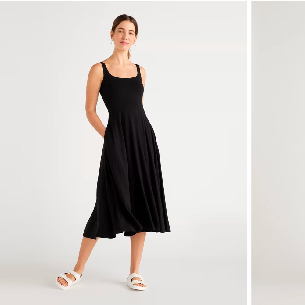 Quince Black Midi Tank Dress